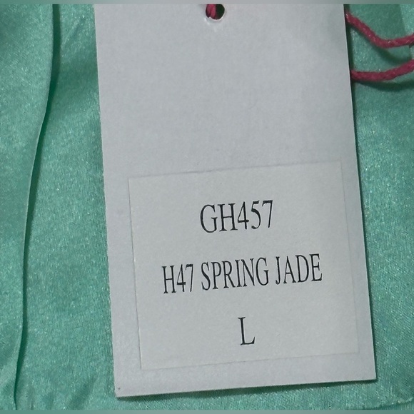 NEW Gold Hawk Silk Lace Camisole Tank Top Sz L Spring Jade Green - Picture 2 of 6